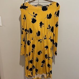ASOS black and yellow flower print dress